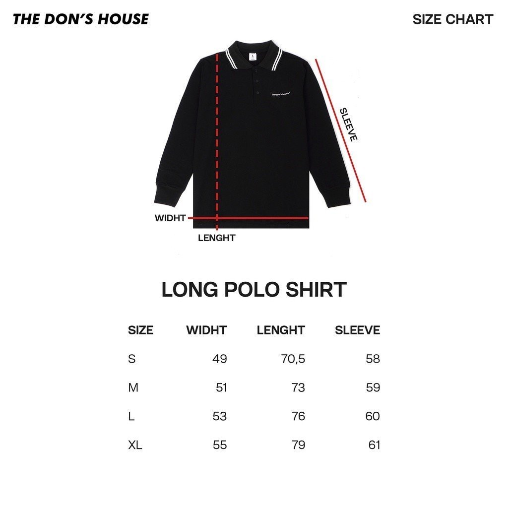 The Don's House WAFROCK BROKEN WHITE - Poloshirt Kaos Polo Wafle Lengan Panjang Motif Sablon Kasual Pria Wanita - Gambar 3