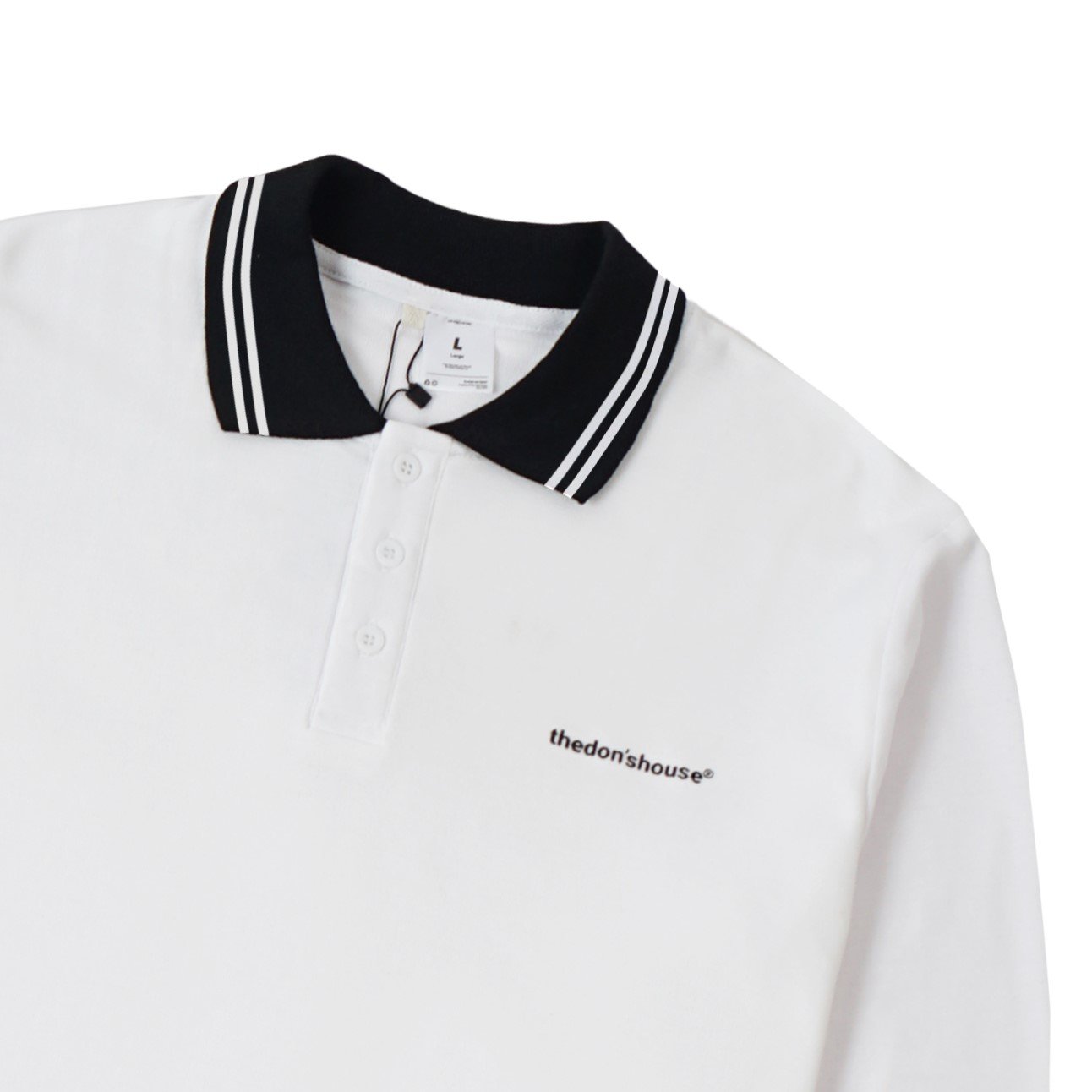 The Don's House AVAX WHITE - Poloshirt / Kaos Polo Lengan Panjang Motif Sablon Kasual Pria Wanita - Gambar 4