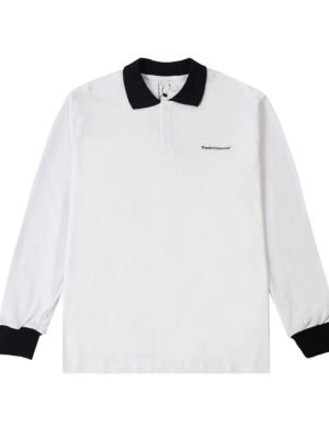 The Don's House AVAX WHITE - Poloshirt / Kaos Polo Lengan Panjang Motif Sablon Kasual Pria Wanita