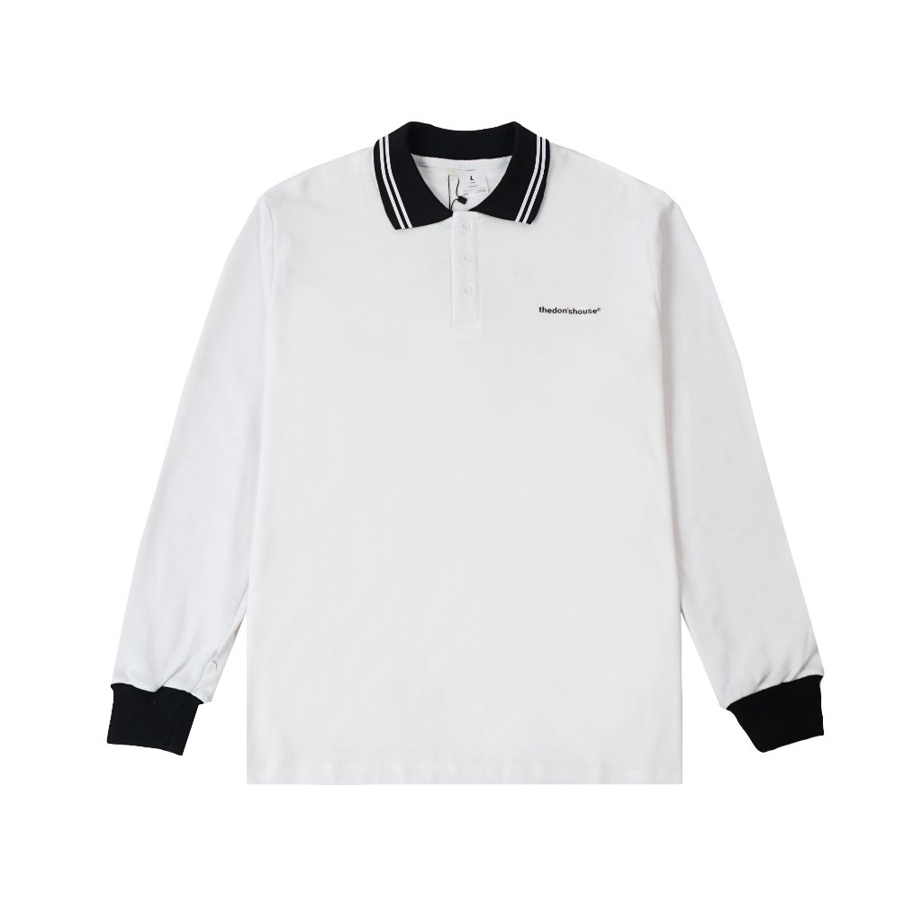 The Don's House AVAX WHITE - Poloshirt / Kaos Polo Lengan Panjang Motif Sablon Kasual Pria Wanita - Gambar 2