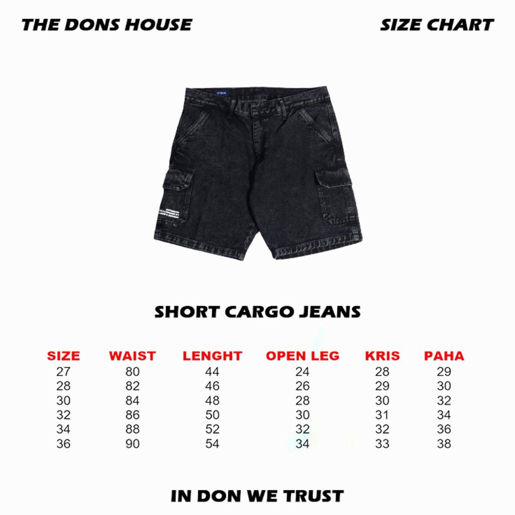 The Don's House BOLTON Pants - Celana Pendek Jeans Cargo Washing Pria Wanita - Gambar 9
