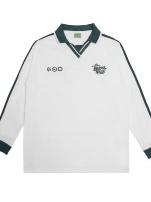 The Don's House HAMBURG WHITE - Poloshirt / Kaos Polo Lengan Panjang Motif Sablon Kasual Pria Wanita