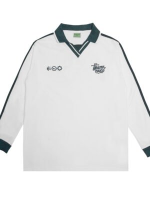 The Don's House HAMBURG WHITE - Poloshirt / Kaos Polo Lengan Panjang Motif Sablon Kasual Pria Wanita