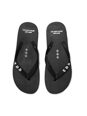 The Don's House CARLIX BLACK - Sandal Jepit Slip On Pria Wanita Hitam Casual Harian
