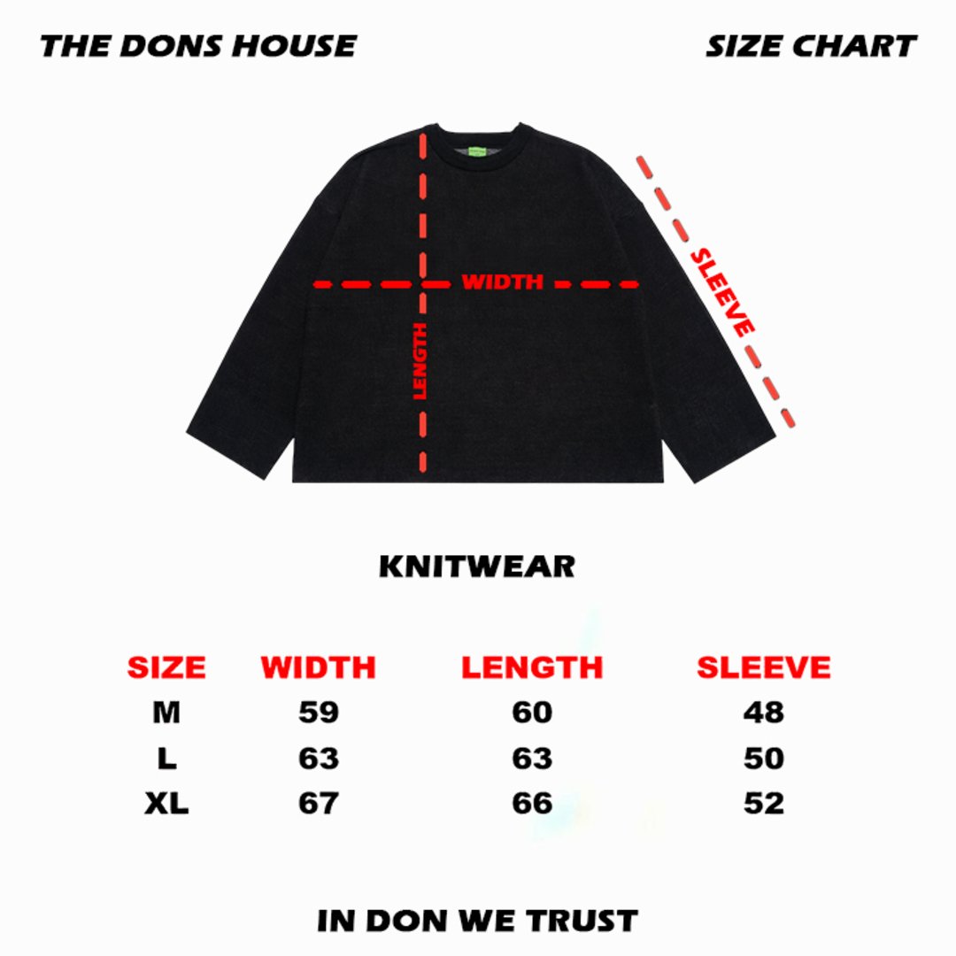The Don's House SEVA - Jersey Sweater Crewneck Cardigan Knitwear Bahan Rajut Hitam Pria Wanita Fleece Tebal Premium - Gambar 3