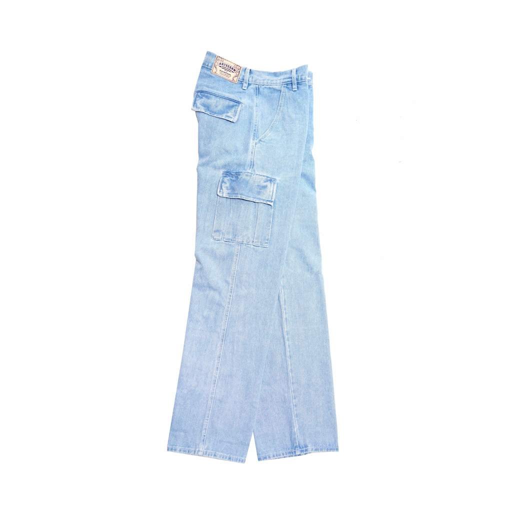 DEGOZ BLUE WASHED Jeans Cargo Washing Loose Fit - Gambar 5