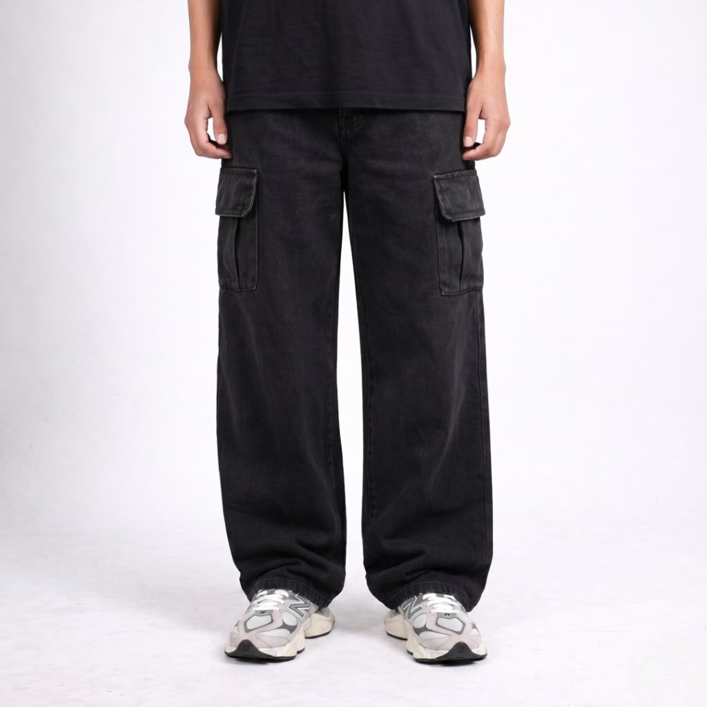 The Don's House DEGOZ BLACK WASHED Jeans Cargo Washing Loose Fit