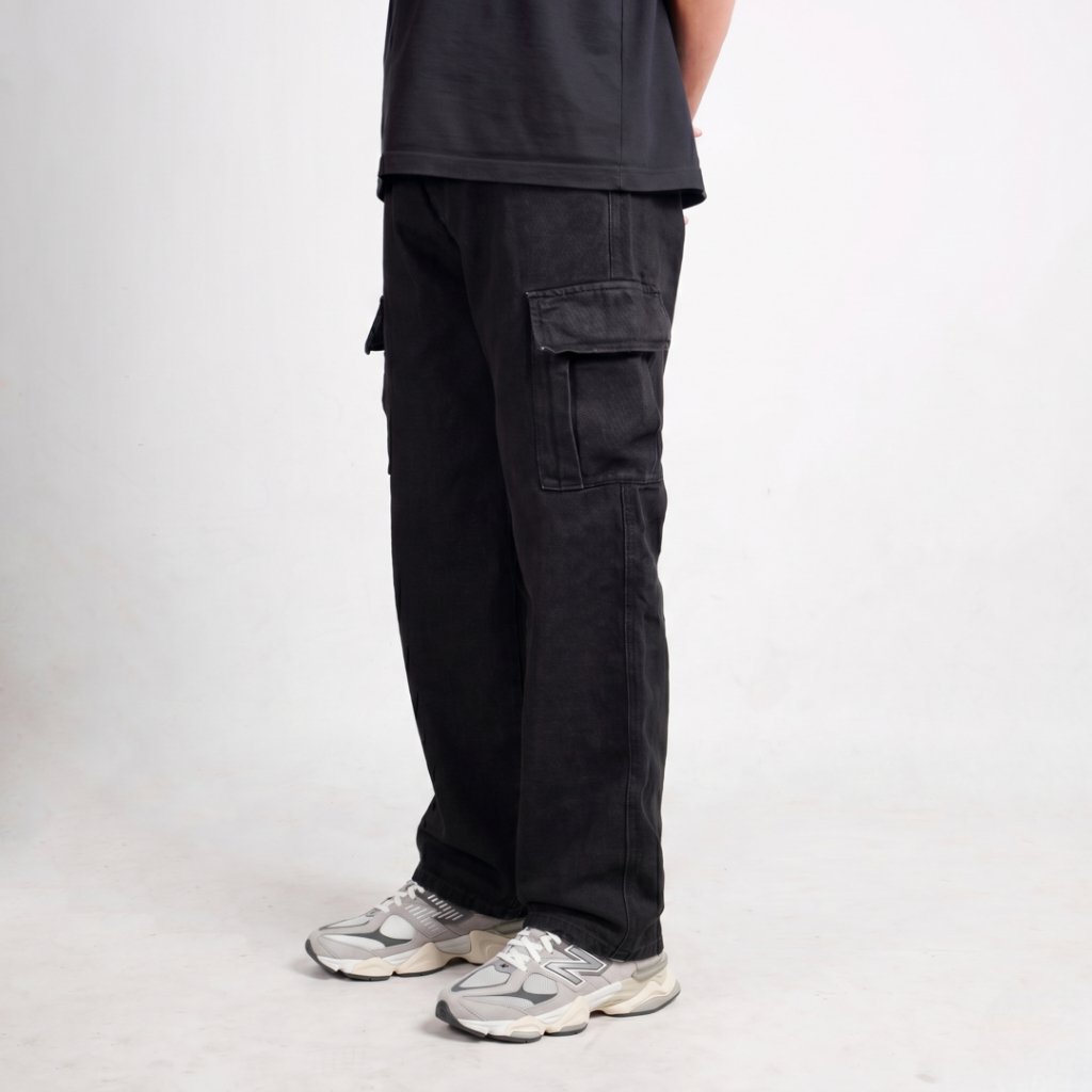 The Don's House DEGOZ BLACK WASHED Jeans Cargo Washing Loose Fit - Gambar 2