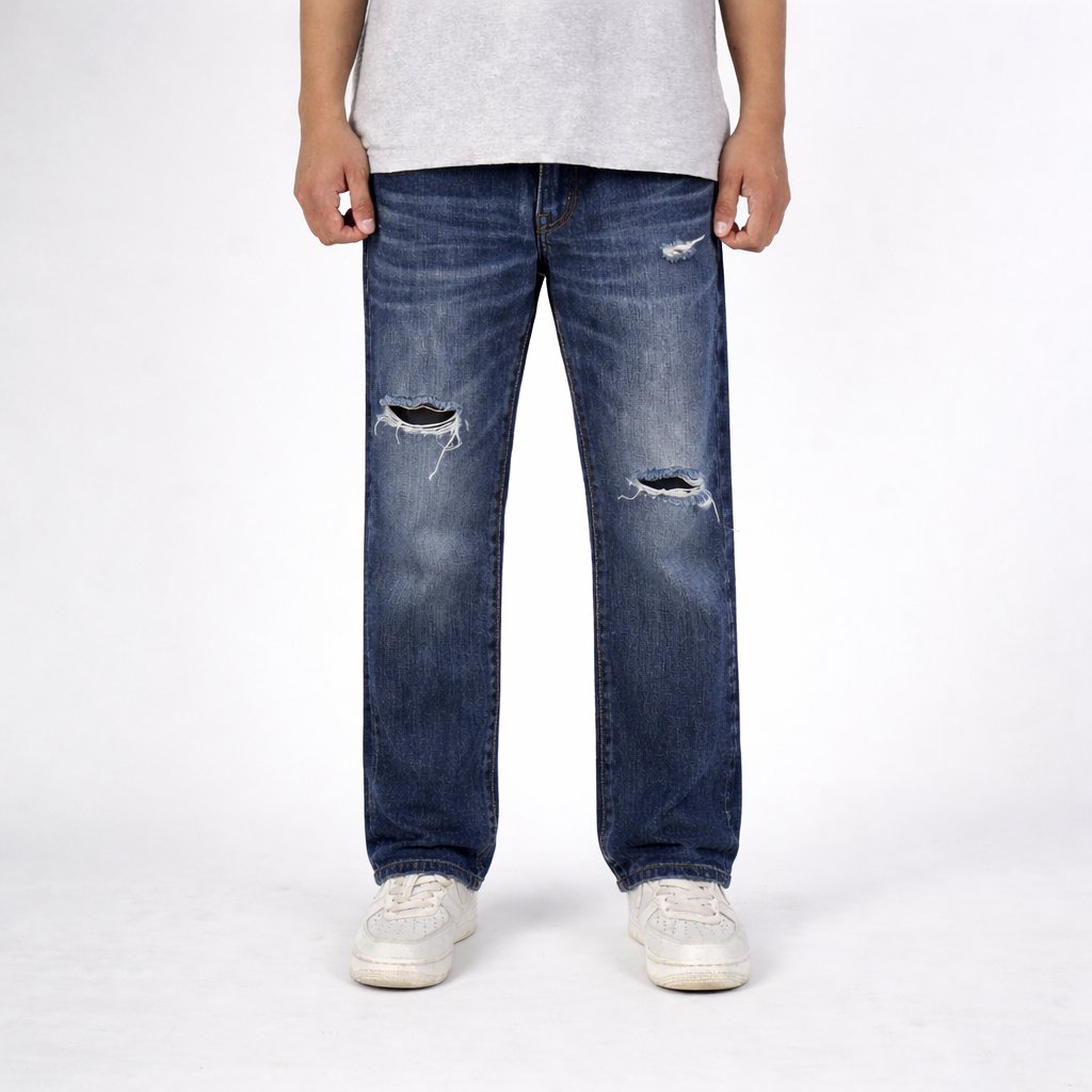 The Don's House LEXINGTON DARKBLUE RIPPED Jeans Washing