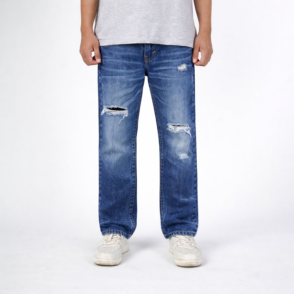 The Don's House LEXINGTON DARKBLUE RIPPED Jeans Washing - Gambar 2