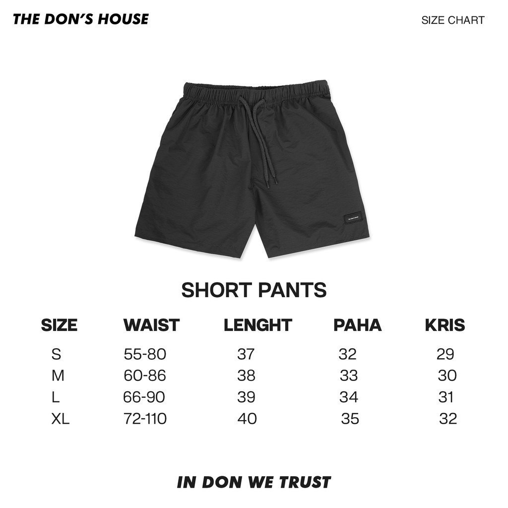 The Don's House WM BLACK Short Pants Parasut - Gambar 6