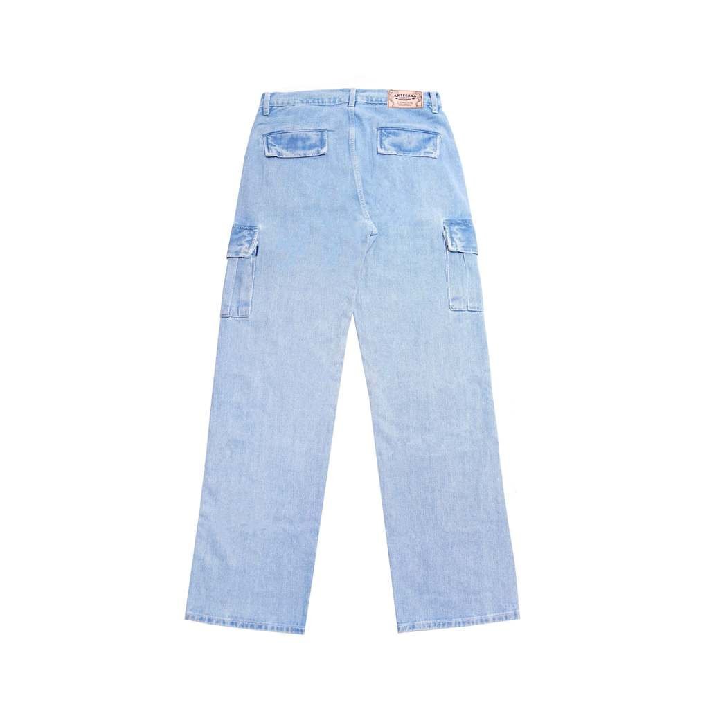 DEGOZ BLUE WASHED Jeans Cargo Washing Loose Fit - Gambar 3