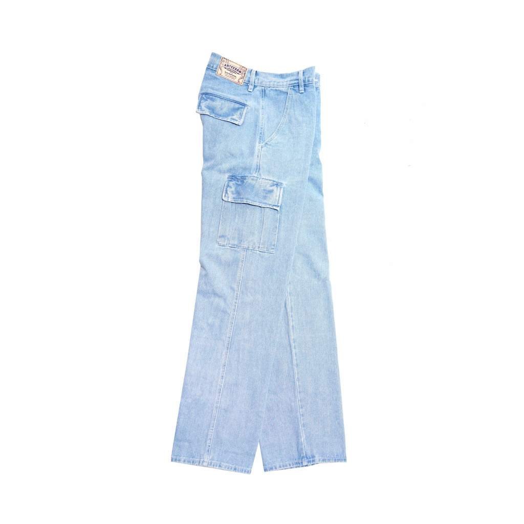 DEGOZ BLUE WASHED Jeans Cargo Washing Loose Fit - Gambar 5