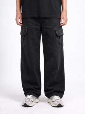 DEGOZ BLACK WASHED Jeans Cargo Washing Loose Fit