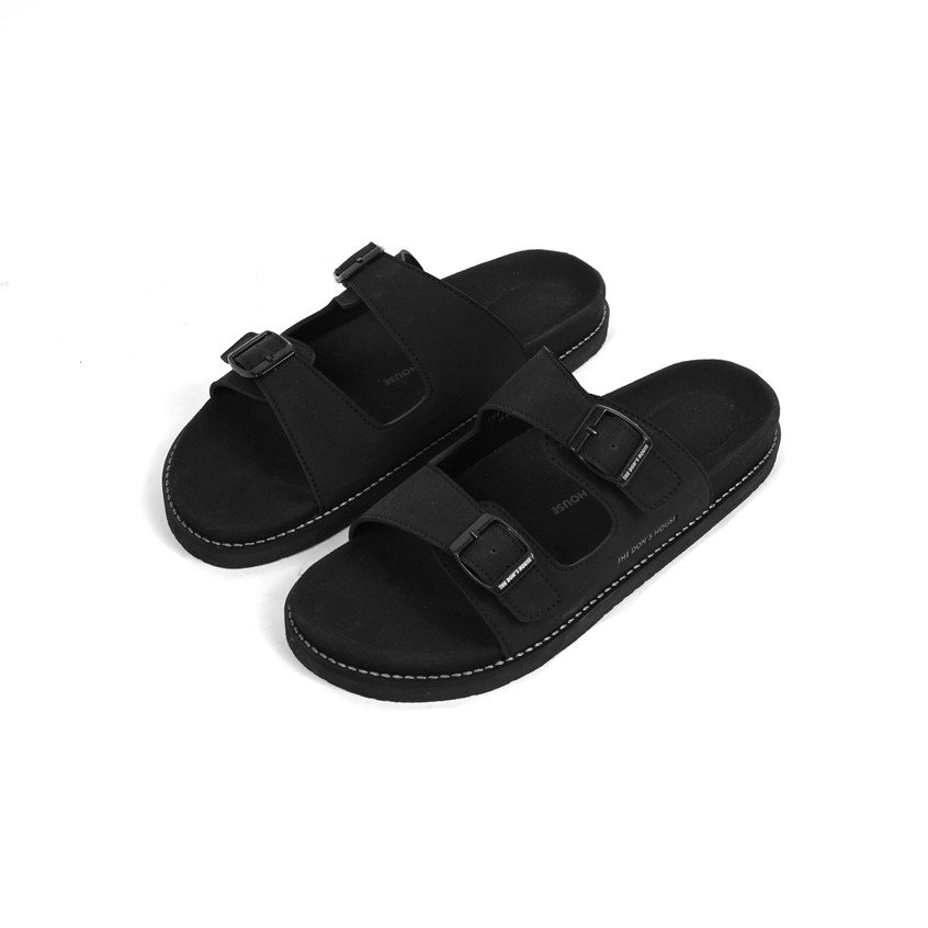 STELLAR ALL BLACK Sandal Slip On - Gambar 2