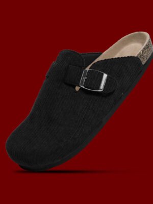 HASLE BLACK CORDUROY Sandals Slip On
